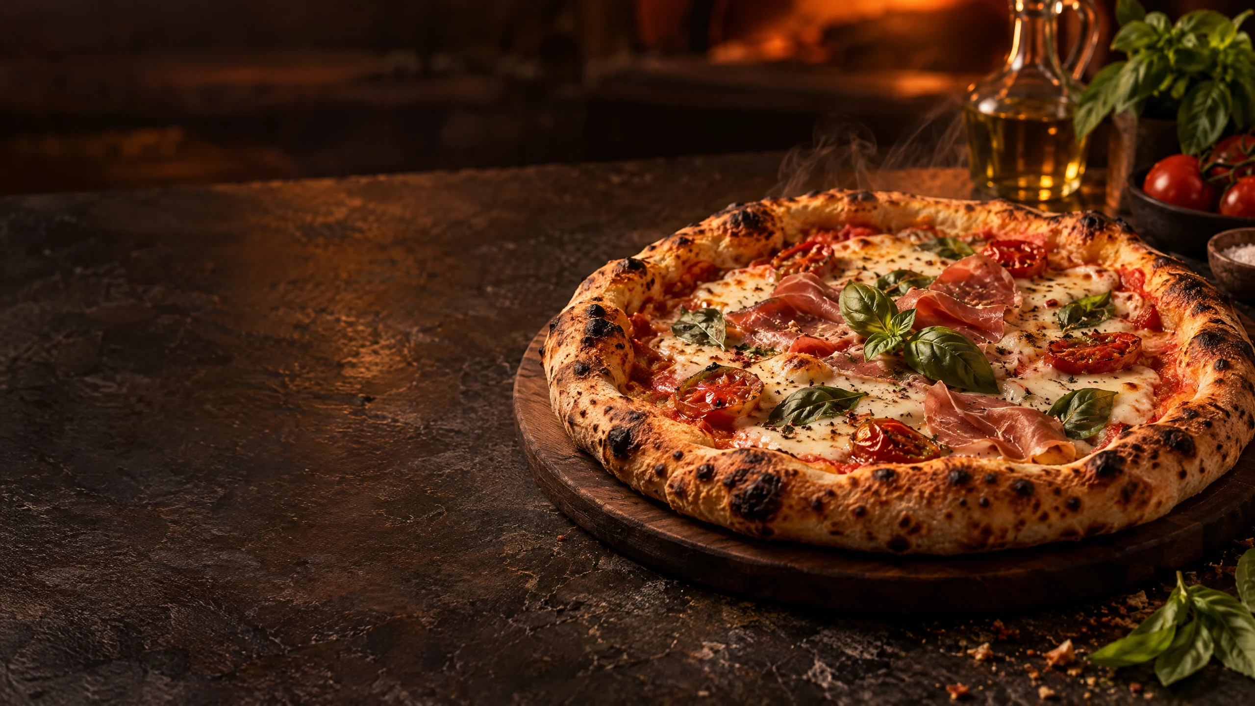 Pizza artesanal recém-saída do forno